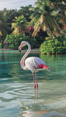 Fototapeta premium pink flamingo in the water