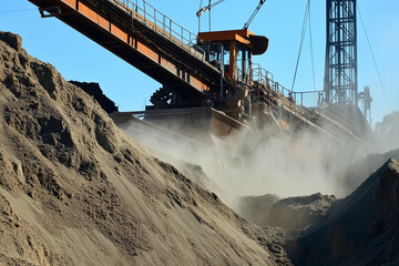 Silica extraction and processing plant in operation. Generative AI