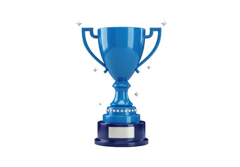 Isolated Shiny Blue Trophy