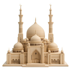 Obraz premium Wooden Mosque Model | Islamic Architecture, Miniature Design