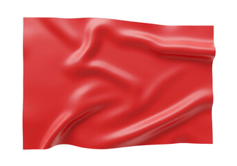 Isolated Flowing Red Satin Fabric