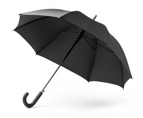 black umbrella isolated on white