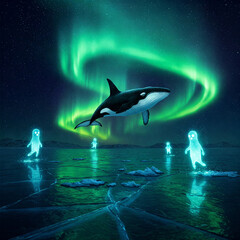 dolphin in the night
