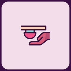 Gentle Receiving: Icon Design of a Hand Accepting a Suspended Object