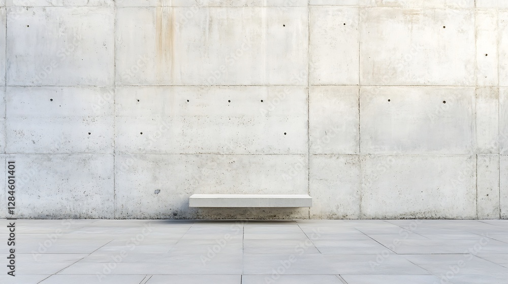 Poster minimalist concrete wall with a sleek stone bench creating a modern architectural space : generative