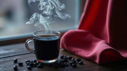 Black coffee and smoke in the morning.j