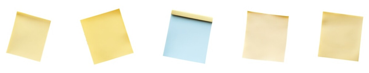 Set, Collection of Sticky note Isolated on Transparent Background&nbsp;PNG.