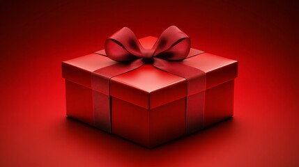 Obraz premium Elegant Red Gift Box With a Ring on a Satin Background Creates a Romantic Atmosphere Perfect for Special Occasions or Celebrations