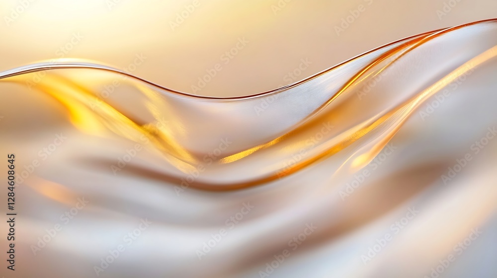 Leinwandbilder soft curved surface of transparent fluid flowing in fluid motion : generative ai