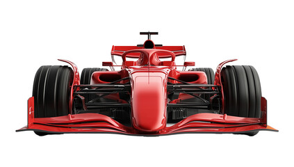 Professional F1 Car Racer isolated in motion on transparent background