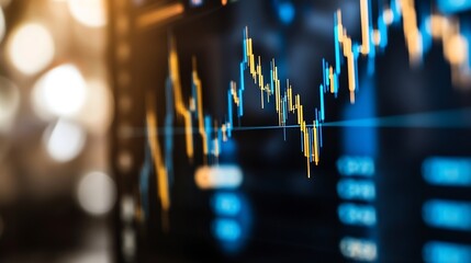 Dynamic stock market chart displaying realtime trading data and financial trends : Generative AI