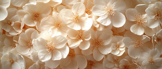 Closeup Beige Flowers Arrangement