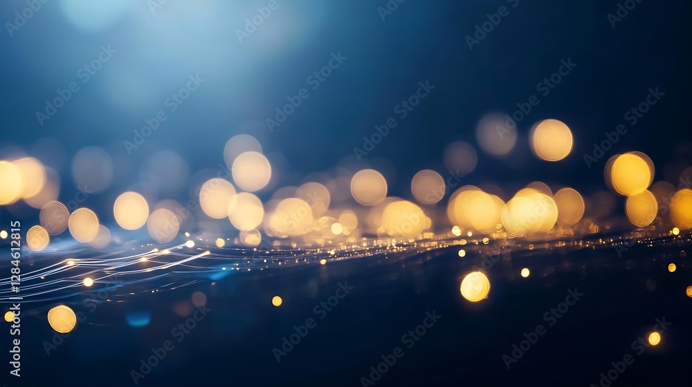 Poster Abstract closeup image of bokeh lights creating a dreamy and colorful background : Generative AI