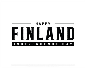 FINLAND Independence Day on a white background, Vector design of Independence day of FINLAND, Typographic Design of FINLAND National Day, Flag typography of FINLAND
