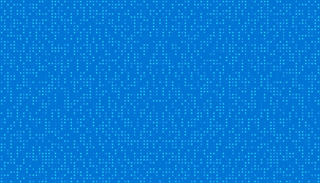 Random blue polka dots background in seamless vintage style. Delicate halftone grid dot pattern. Geometric digital texture. Braille learning point design.