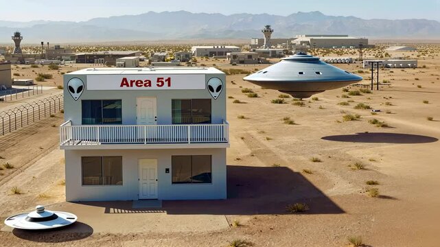 High-Security Military Base Area 51 and Alien Encounters