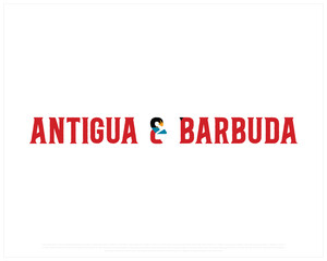 Antigua and Barbuda flag Typography with flag on a white background, Vector design of Antigua and Barbuda flag typography, Flag of Antigua and Barbuda, National Day Design, Antigua and Barbuda Day des