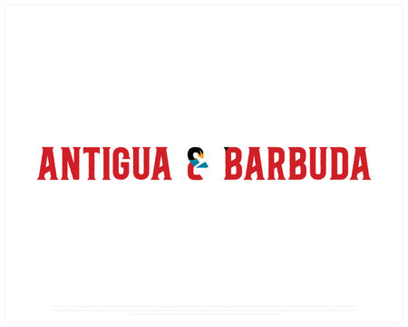 Antigua and Barbuda flag Typography with flag on a white background, Vector design of Antigua and Barbuda flag typography, Flag of Antigua and Barbuda, National Day Design, Antigua and Barbuda Day des