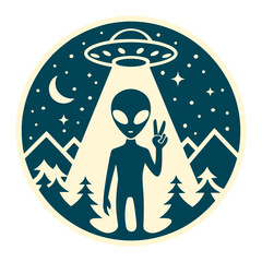 Alien Abduction Night Scene