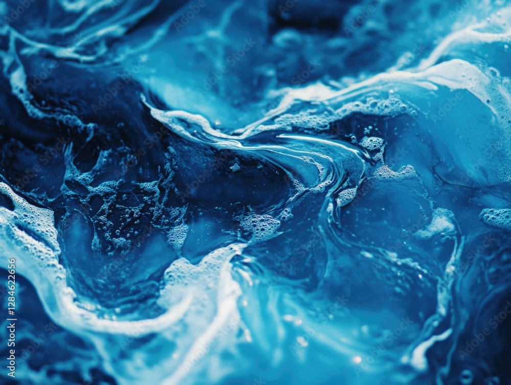 Poster close-up of ocean water with light reflection and fluid motion, creating a sense of tranquility.