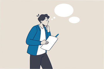 Note taking or minutes of meeting, conclusion or summary, education lecture or write important information concept, confidence businessman taking note in the meeting while listen to others information