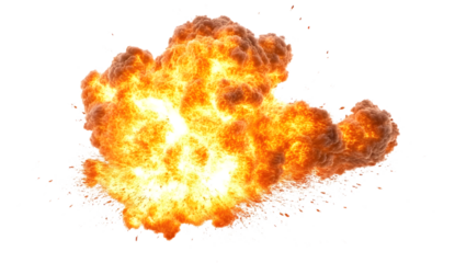 fire explotion isolated on white background PNG.AI GENERATED