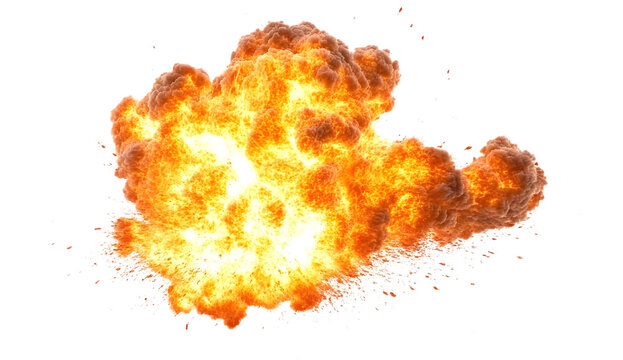 fire explotion isolated on white background PNG.AI GENERATED