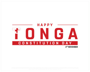 Tonga Independence Day on a white background, Vector design of Independence day of Tonga, Typographic Design of Tonga National Day, Flag typography of Tonga