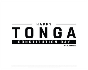 Obraz premium Tonga Independence Day on a white background, Vector design of Independence day of Tonga, Typographic Design of Tonga National Day, Flag typography of Tonga
