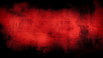 Obraz premium Gritty red and black grunge background that exudes fear and mystery. Great for Halloween designs, horror-themed projects, and eerie decorations.