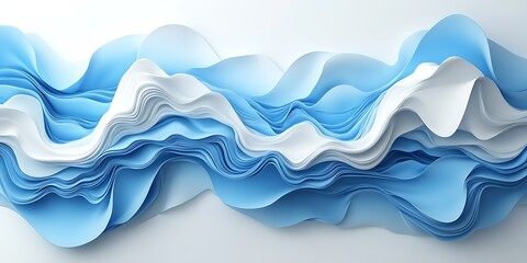 Fototapeta premium Abstract Blue and White Wave Design