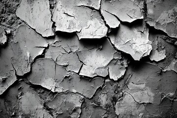 Obraz premium Cracked earth texture in grayscale