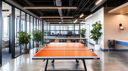 Recreational Office Space with Ping-Pong Table and Team Bonding © Abdul