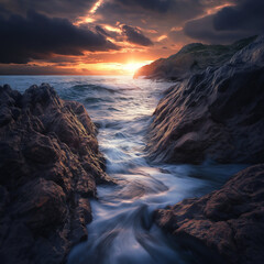 Obraz premium stunning cinematic photo of the ocean