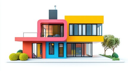 Vibrant toy house showcases contemporary architecture and playful design elements