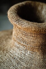 Close up of a textured woven basket.