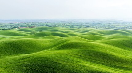 Obraz premium Rolling green hills, countryside landscape, Italy. Possible use Background image for travel brochure