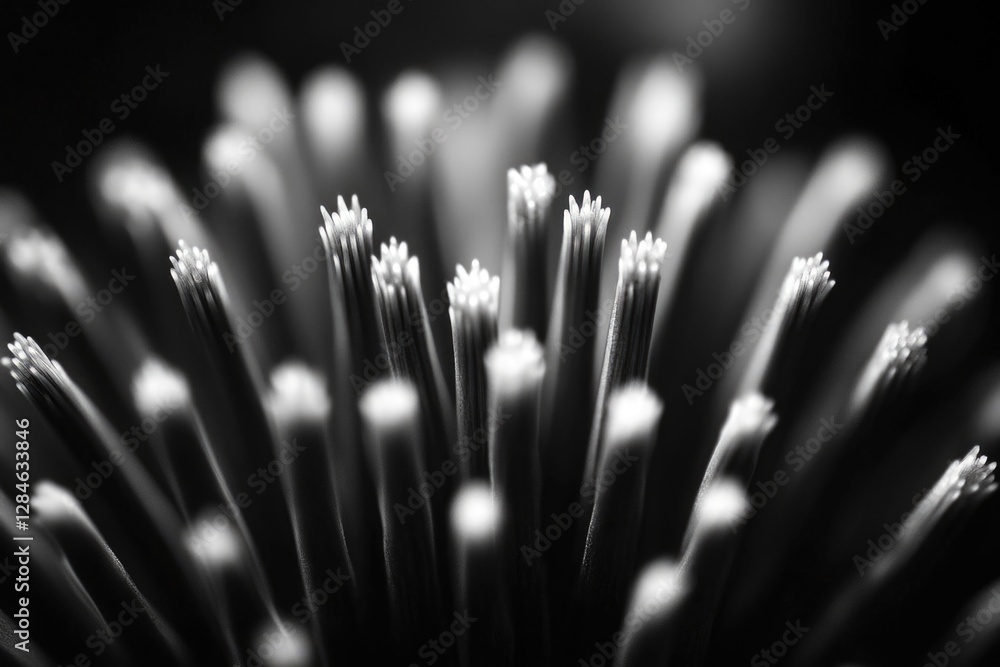 Poster close-up view of intricate wiring at microscopic level, showcasing the textured surface and delicate