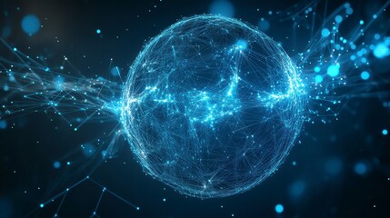 Abstract digital globe, network, future technology, conceptual image, possible use in tech presentations