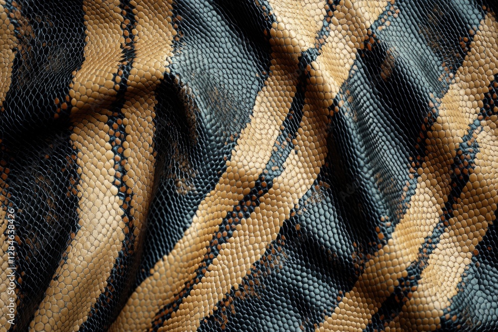 Poster the luxurious fabric is adorned with a snake print pattern. this snakeskin texture adds an element o