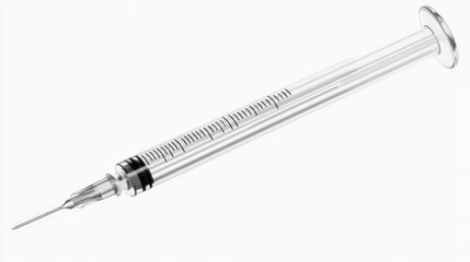Fototapeta premium Silver metal needle and syringe design for medical applications and illustrations