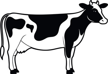 Fototapeta premium Simple Dairy Cow Sketch - Vector Illustration
