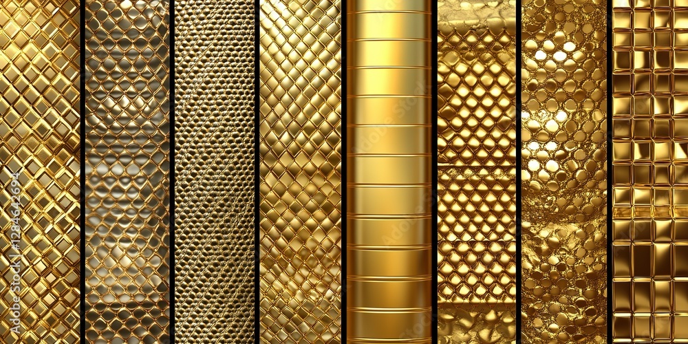 Aufkleber textured golden surfaces arranged in a stunning display of patterns and reflections