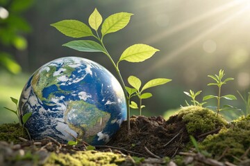 Happy Earth day concept background .Vector eco illustration for social poster, banner or card on the theme of saving the planet. Make everyday earth day