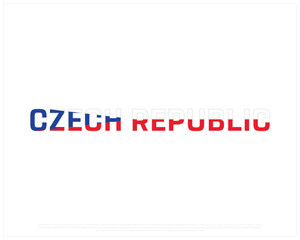CZECH REPUBLIC flag Typography with flag on a white background, Vector design of CZECH REPUBLIC flag typography, Flag of Czech Republic, National Day Design, CZECH REPUBLIC Day design