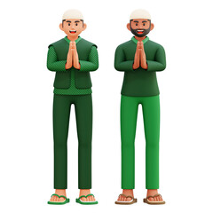  muslim man 3d character illustration
