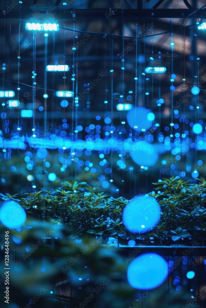 Poster smart sensors and irrigation systems in a high-tech hydroponic farm for efficient crop management
