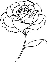 Elegant Line Drawing of Christmas Decorations and Ornament