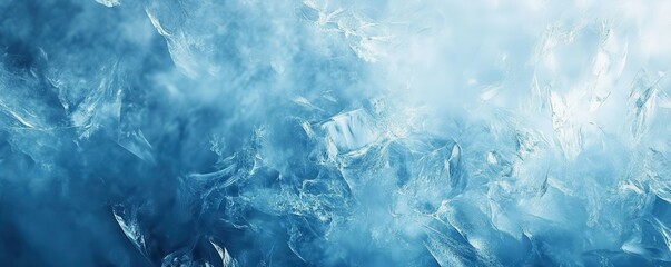 Blue ice texture with crystalline patterns and frosty details in cold abstract artwork