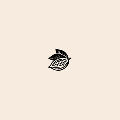 Cocoa pod isolated icon flat vector design.